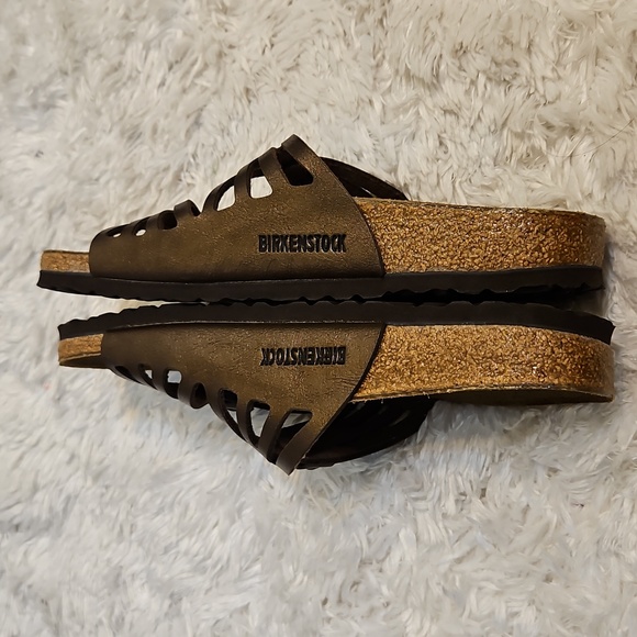 Birkenstock  Womens Mocha GranadaBirkibuc Leather Slide  Sandals Size 40 ,US 9.5 - Picture 4 of 10